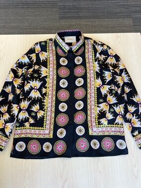 LA DOUBLEJ boy shirt tanti bacetti in silk twill long sleeve button down blouse